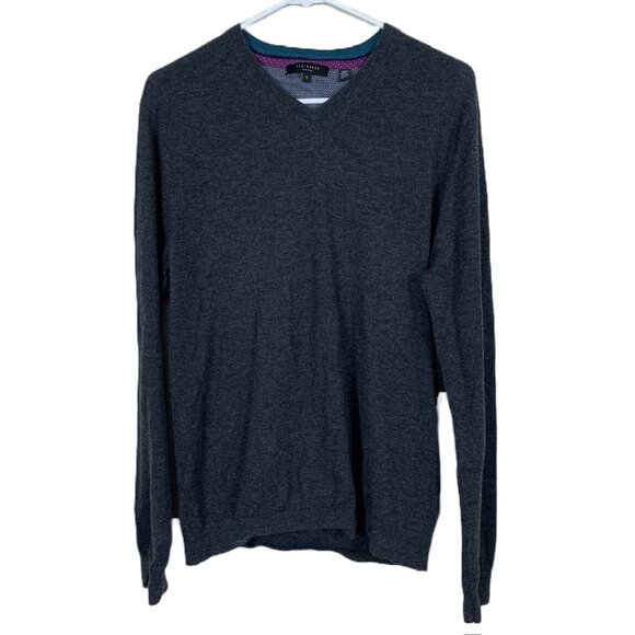 Ted Baker London Men’s Gray Wool Silk Cashmere Blend Jumper - Size XL - Picture 1 of 6